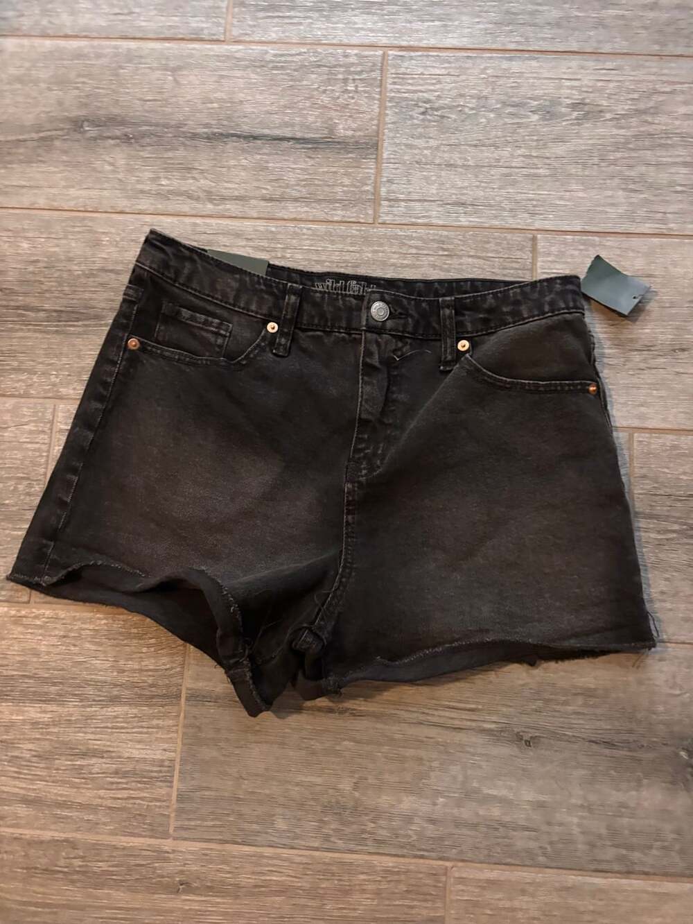 Wild Fable High-Rise Shorts Size 10 Black Denim Cutoff